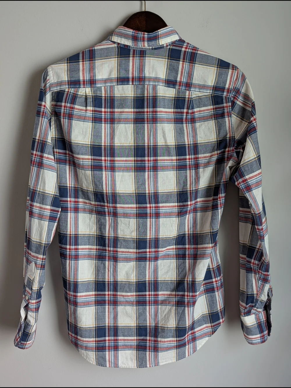 J.Crew Men's XS Summer Plaid Button Down Shirt Blue Red White Cotton 40732